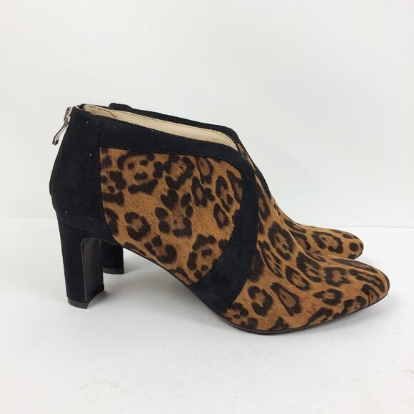 LifeStride Womens Glamour Ankle Boots 11M Leopard Brown Black Pointed Toe NWB - Picture 2 of 13